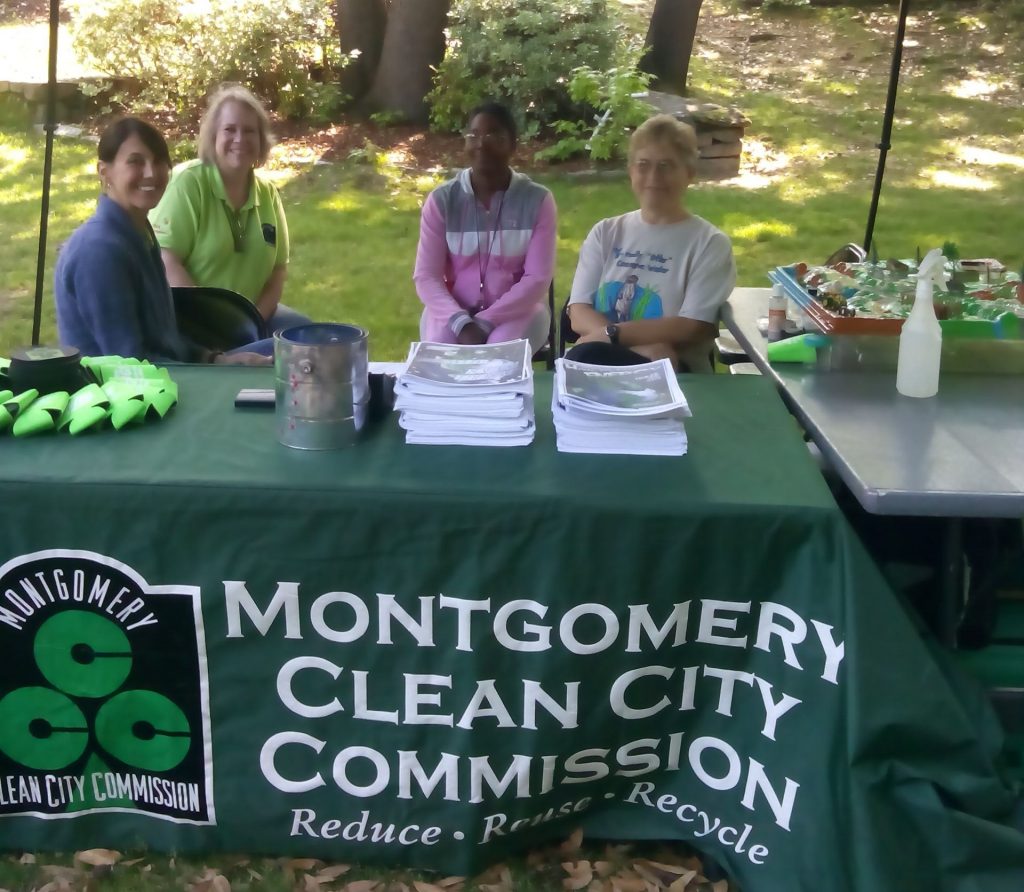 Judy (on right) promoting 'Reduce-Reuse-Recycle' with friends at the Montgomery Clean City Commission.