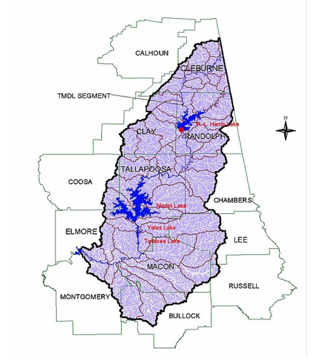 Example of stream bank erosion