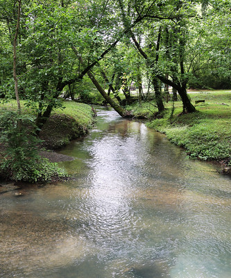 Example of stream bank erosion